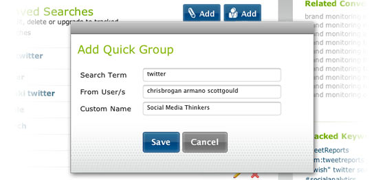 Quick Groups Search Filters