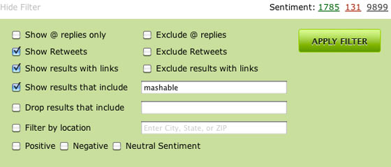 Filter Twitter Search Results