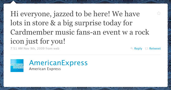 American Express First Tweet