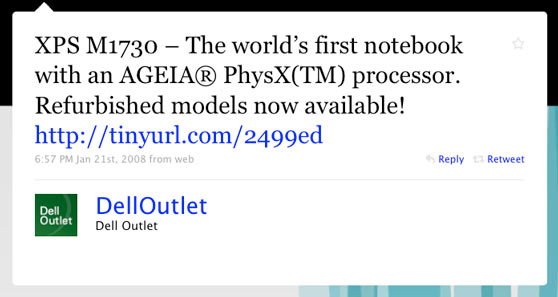 DELL First Twitter Message