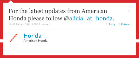 Honda America First Twitter Post