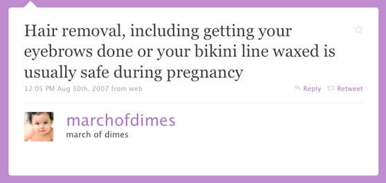 March of Dimes First Twitter Post