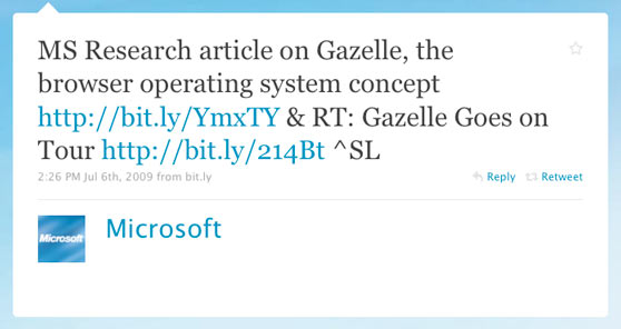 Microsoft First Tweet