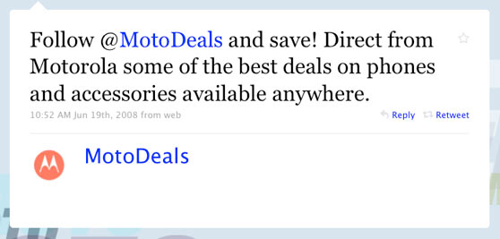 Motorola First Twitter Post
