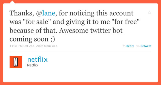 Netflix First Twitter Post