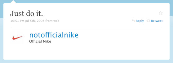 Nike First Offical Tweet