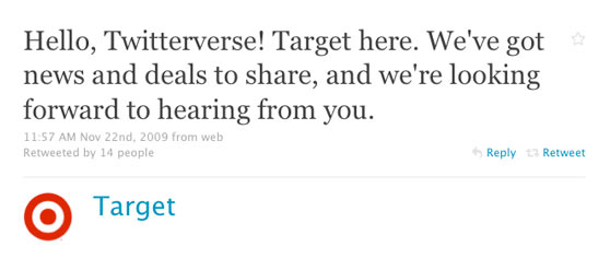 Target Corp First Twitter Post